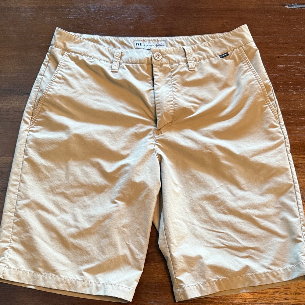 Travis Mathew Light Tan Flat Front Shorts